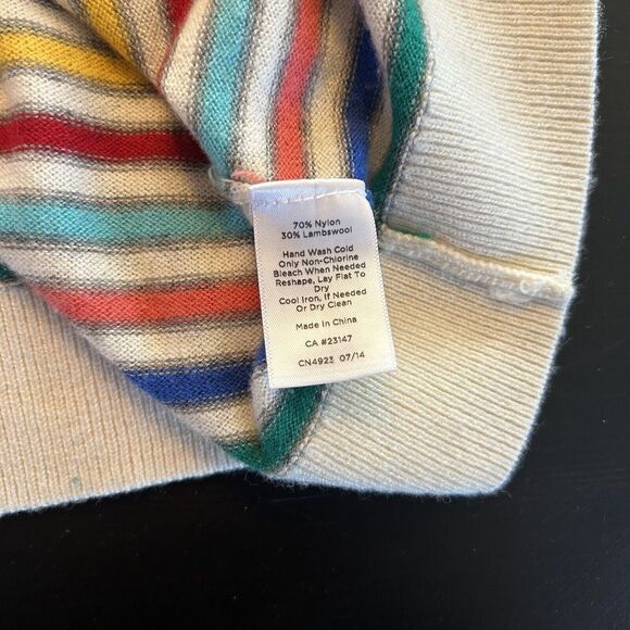 Talbots Striped Lambswool Sweater Soft Multicolored Medium - Picture 9 of 10